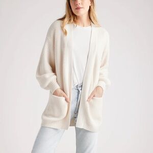 100% Organic Cotton Oversized Cardigan Ivory